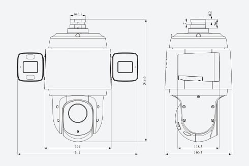 TC-A35555 Spec:0/A/2.8-12mm/9-54mm/V2.0 Видеокамера Tiandy