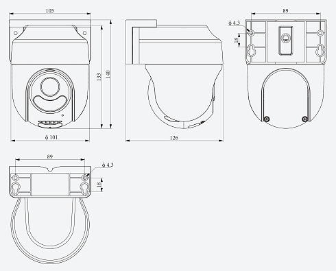 TC-H333K Spec:AK/I5W/WIFI/Eu/4mm Видеокамера Tiandy